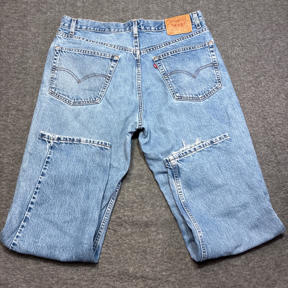 Vintage Levi's 550 Relaxed Fit Baggy Jeans Men 38x30 Blue Distressed 2002
